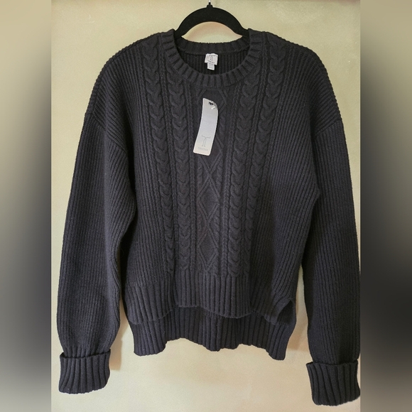Tristan Sweaters - NWT Tristan | Classic Black Cable Knit Sweater, Size M